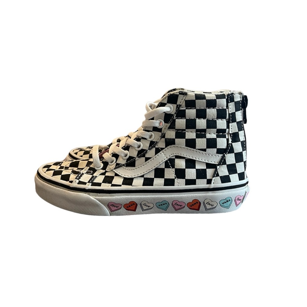 Vans SK8 HI Candy Hearts Black, Checkered, size 2 girls - Picture 3 of 10